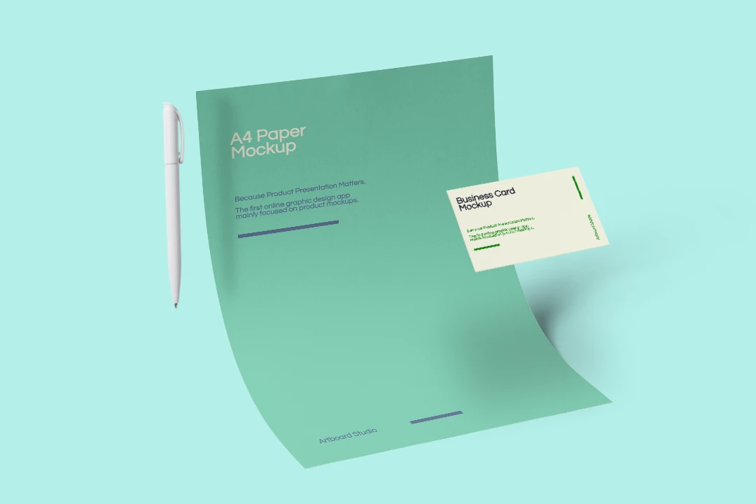 Letterhead Mockup With Business Card — Mockup Zone